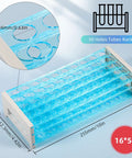 Heavy Duty 50 Hole Test Tube Rack For 13, 16, And 18mm Tubes, Multi Layer Detachable Tray with dimensions shown