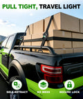 Retractable Ratchet Straps 4 Pack 1 Inch By 10 Feet Self Retracting Go-To Tie Down Straps securing boxes on truck bed