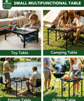 2 Foot Folding Table With Carry Handle For Camping And Outdoor Grill Table, Adjustable Height in toy, camping, fishing, grilling contexts