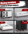 Heavy Duty Furniture Dolly Moving System for Up to 3000Lbs with 5 Wheel Brakes under cabinet, sofa, bed, fridge.
