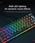 Dope Compact Mech Keyboard For Gaming And Work, 60 Percent Layout With 62 Keys, Crisp Blue Switches, Led Backlight, Anti Ghosting, Straight Up Reliable Usb Plug And Play Rig showcasing RGB LED lighting.