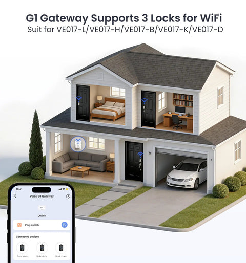 Satin Nickel WiFi Smart Keyless Entry Lock For Front Door Featuring Fingerprint And Password Access Mobile App Control For No Sweat Remote Access And Straight Up Knockout Home Protection