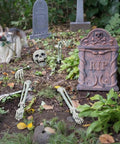 Halloween Skeleton Stakes Pack Of 5 Realistic Skull Arm And Leg Yard Props for outdoor lawn decor with tombstone backdrop