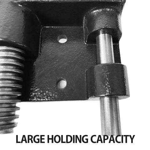 Heavy Duty Front Screw Bench Vise For Woodworking Shops Built Like A Tank Rock Solid Seven Inch Jaw Opening close-up of holding mechanism