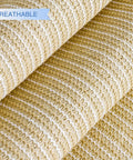 Close-up weave of Right Triangle Sun Shade Sail 8 Ft By 8 Ft By 11 Ft Beige UV Block Canopy showcasing breathable 180GSM HDPE material.