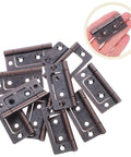 Cabinet hinges, 10-piece dark bronze stainless steel set for kitchen, bedroom and RV doors, flat lay
