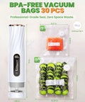 Handheld Compact Vacuum Sealer For Food, Portable Meal Saver That Locks In Freshness In 5 To 10 Seconds, with sealed bags