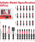 35Pcs Screwdriver Bits Set Built From S2 Steel, Impact Ready Kit With Slim Storage Case, multiple sizes and heads displayed