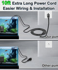 Comparison of 25W Submersible Fountain Pump With 10Ft Cable And Tubing, highlighting extra-long power cord for outdoor setups.
