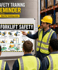 Two Laminated Forklift Safety Posters Set 17 By 24 Inches OSHA Compliant Wall Signs With Easy Operation Rules And Visual Guides For Warehouse And Distribution Center And Industrial Use. Warehous