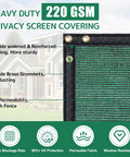 Six Foot By Fifty Foot Fence Privacy Screen For Outdoors with reinforced edges and brass grommets shown against house