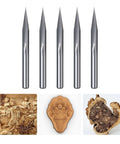 Ready To Roll V Groove Cnc Router Bit With One Eighth Inch Shank And Razor Sharp Carbide Edge displayed with detailed carvings.
