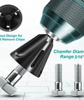 Side view of SIFFOI 2-piece tungsten carbide chamfer set with 1/4-inch hex shank for deburring (3/16–1 inch).