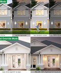 Two Pack Motion Sensor LED Outdoor Wall Lights Dusk To Dawn Exterior Lanterns Matte White Waterproof Front Porch Lights