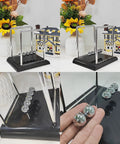 Newtons Cradle Balance Pendulum Desk Toy For Stress Relief And Focus, Large Black Edition with Metal Balls and Nylon Lines