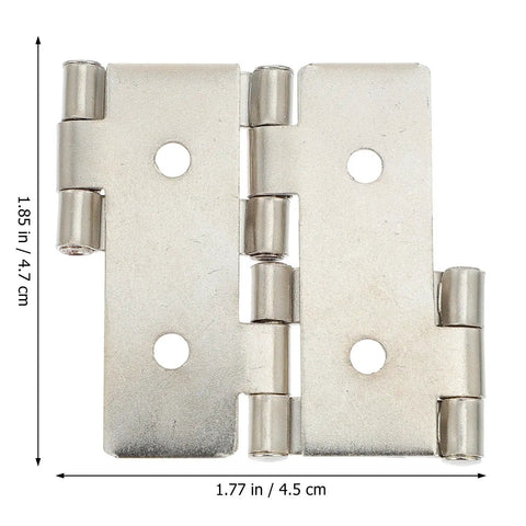Retro Style Double Acting Cabinet Hinges 10 Pack Iron Door Hinges For Folding Screens And Furniture 47x47mm White Nickel
