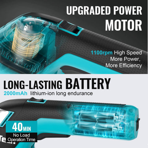 Cordless Hedge Trimmer And Grass Shear Combo For Quick Yard Cleanup With Built In Battery And Includes USB Type C Cable