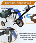 Heavy Duty Motorized Belt Sander Plus Adjustable Angle Polisher With Smooth Rolling Wheels For Fast Rust Removal And Badass Metal Buffing Jobs Around The Shop 220 Volt high-quality motor and adjustable pressure rod.