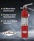 ABC Dry Chemical Fire Extinguisher 2.5 Pound Built For Home And Office Use With 1A10BC Rating Includes Wall Bracket Red