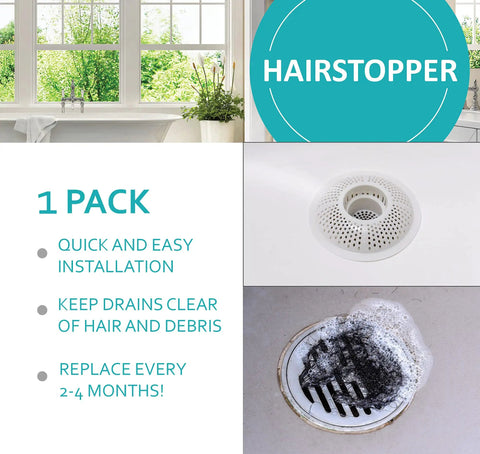 Straight Up The Best Bathtub Drain Guard Quick Install Shower Hair Catcher Keeps Drains Totally Clear While Helping Water Flow Smooth For Zero Grind Reliable Everyday Bathroom Care shown installed above a drain and with debris.