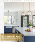 Gold Pendant Lights For Kitchen Island With Clear Glass Globe Shade Modern Farmhouse Hanging Light Fixtures Over Island