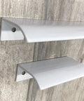 10Pcs White Arc Surface Drawer Pulls For Cabinets And Furniture, White Edge Handles, Hidden Cabinet Pulls, 2.52 Inch Hole Diameter 64mm