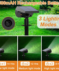 Solar Spot Lights Outdoor 6 Pack 65 LED Garden Pathway Lights IP68 Waterproof Walkway Yard Driveway 3 Modes Cool White Solar Powered