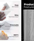 Six Pack 12x8 Inch Stainless Steel Wire Mesh Screens 20 Mesh features easy bending, trimming, and heat resistance.