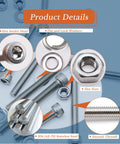Ultimate 796 Piece M3 Screw Set With DIN912 Hex Socket Screws, 200 Nuts, 200 Lock Washers, And 200 Flat Washers For Pro DIY, Industrial Repairs, And Prototyping; 304 stainless steel M3 screws, nuts, washers