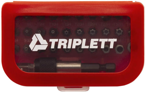Security Bit Set 32 Piece Tamper Proof Kit With 30 Industrial Grade Bits Heavy Duty Phillips Torx Hex Spanner Tamper Tools And Quick Release Quarter Inch Magnetic Drill Adapter Included in red case
