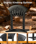 Kindling Splitter For Wood No Axe Needed Manual Cast Iron Log Splitter With Safety Cover in forest setting