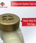 RV toilet valve brass leak-resistant end cap close-up