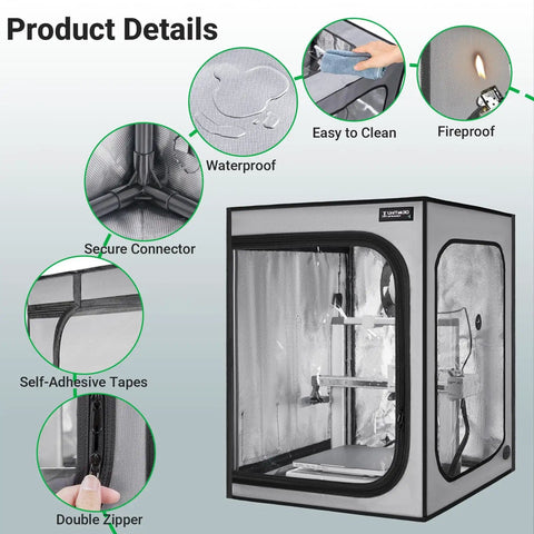 3D Printer Enclosure With Built In Ventilation Kit For Bambu Lab A1 And A1 Mini Combo Fireproof Dustproof Constant Temp Cover shown with details