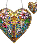 Hanging Diamond Art Ornament Dope Heart Shaped Cross Kit for Adults Crystal Sun Catcher Pendant DIY Diamond Painting on Acrylic