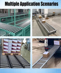 Multiple conveyor setups using Heavy Duty Conveyor Roller 1.5 Inch Diameter, 18 Inch Length, Galvanized End Silver, Replacement Part for Roller Conveyor Systems, Supports 15 to 100 kg, Low Noise, 201 Stainless Steel Rollers for Garages, Warehouses, Docks