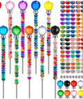 Awesome DIY Fairy Wand Garden Stakes Kit Includes 230pcs Colorful Beads And Complete Parts to Build colorful garden stakes with beaded tops.
