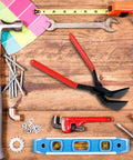 Set Of 3 Hand Seamers For Sheet Metal Bending And Flattening, Compact Pliers with a straight head on a wooden workbench