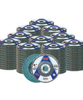 100 Pack Zirconia Flap Discs 40 Grit 4.5 Inch By 7/8 Inch Bevel Type 29 Premium Industrial Grade Angle Grinder Grinding Wheel