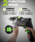 Person using Beefy Half Inch Corded Hammer Drill For Concrete With Variable Speed 0 To 3000 RPM And 48000 BPM Dual Function Hammer and Drill