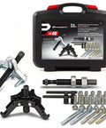 Harmonic Balancer And Pulley Installer Tool Kit 33 Piece Set with case and jaw gear pulls for crankshaft removal and install.