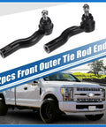 Front Outer Tie Rod End Kit Two Piece Replacement For Ford Fusion Lincoln MKZ Mercury Milan ES800101 ES800102 Front Suspension Steering Includes Left And Right Outer Tie Rod Ends For Safe Precise Handling, two black tie rod ends shown