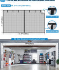 Diagram of Magnetic Garage Door Screen for Two Car Garage 16 By 7 Feet Fits Up To 194 By 84 Inches With 36 Magnets, showing dimensions.