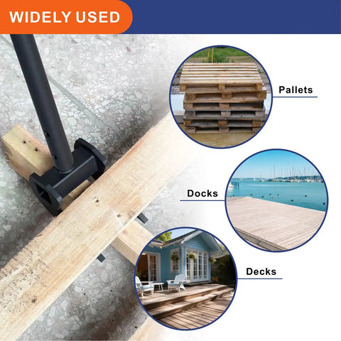 Heavy Duty Pallet Buster Tool With Pry Bar For Fast Pallet Removal And Deck Board Tear Down, Industrial Wood Breaker Spans Up To 3.26 Inches, NoHandle Wrecking Pry Bar Built Tough For Pros, used on pallets, docks and decks