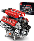 V8 Engine Working Model Kit For Adults With Transparent Cylinder Head And Realistic Piston Motion Gears And Timing Chain In Full Action Experience For Gearheads, 1101-piece plastic model