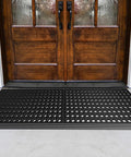 Heavy Duty Outdoor Doormat With All Weather Waterproof Construction Non Slip Drainage Entry Mat at wooden door entrance