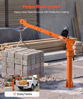 VEVOR 2200 Lbs Electric Pickup Truck Crane With Hoist & Wireless Remote lifting stacked blocks with heavy-duty steel structure.