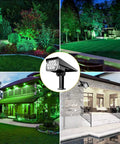 Green Solar Outdoor Spotlights 20 LED IP65 Waterproof Landscape Lights for Garden Path Yard Holiday Decor 4 Pack in use at night