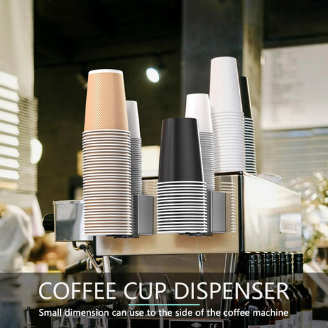 Two Seat Cup Dispenser Wall Mount For Two To Sixteen Ounce Paper And Plastic Cups Adhesive Cup Holder For Water Coolers Coffee Stations Offices And Bathrooms Dark Gray Finish