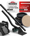 Heavy Duty Felt Furniture Sliders Combined With Sturdy Lifting Bar tools with sliding discs and lifting bar for easy couch movement.