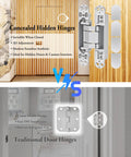 180 Degree Concealed Hidden Door Hinges Heavy Duty Zinc Alloy Invisible Pivot Hardware Corrosion Resistant Handles, showing 3D adjustment.